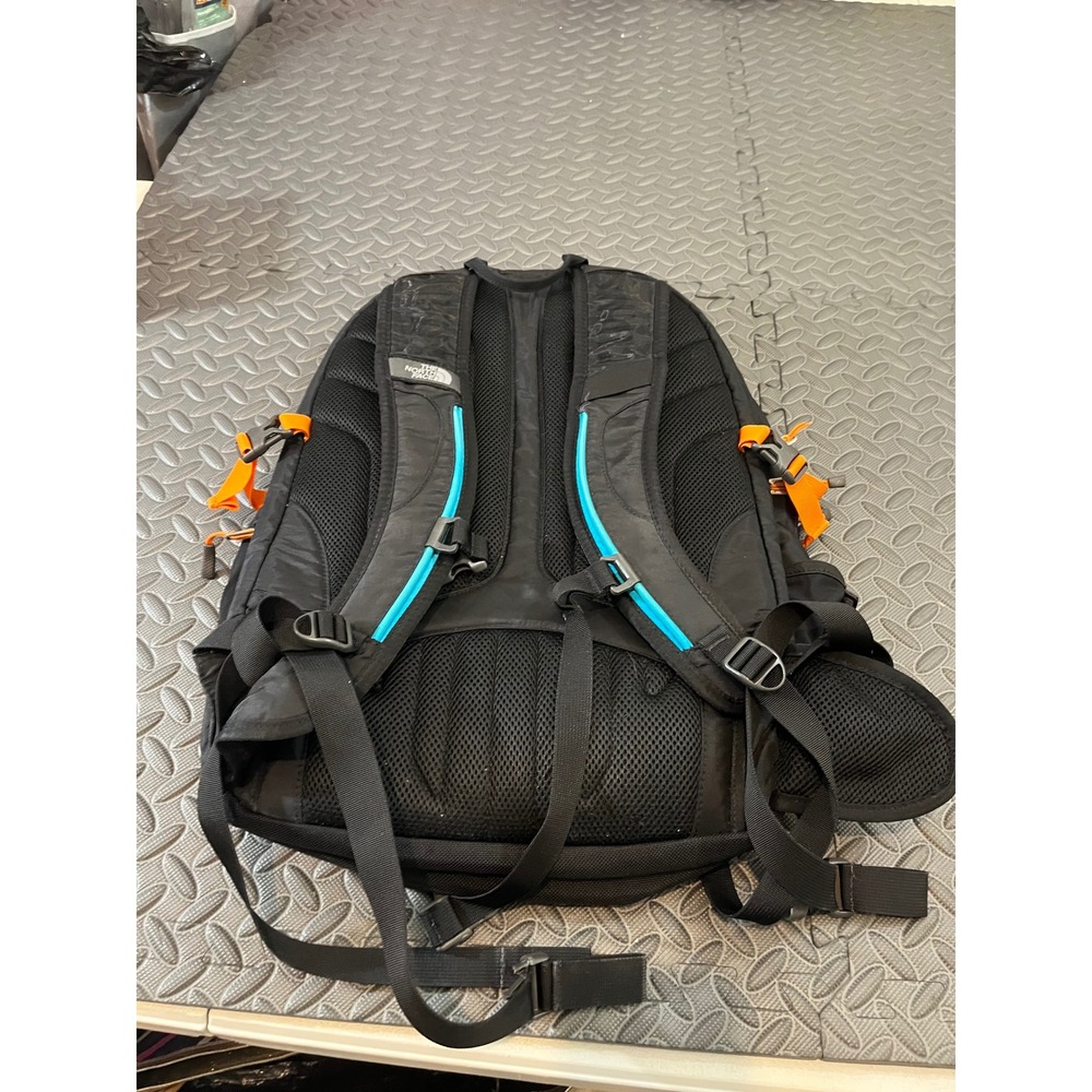 The North Face Surge II Transit Backpack Unisex OS Black Blue Orange Hiking Bag - Picture 13 of 16
